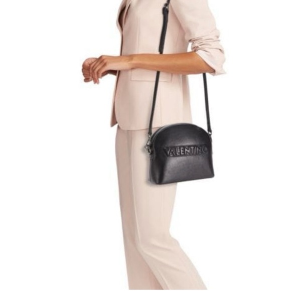 Valentino by Mario Valentino Diana Embossed  Leather Dome Black Crossbody Bag - Picture 10 of 10